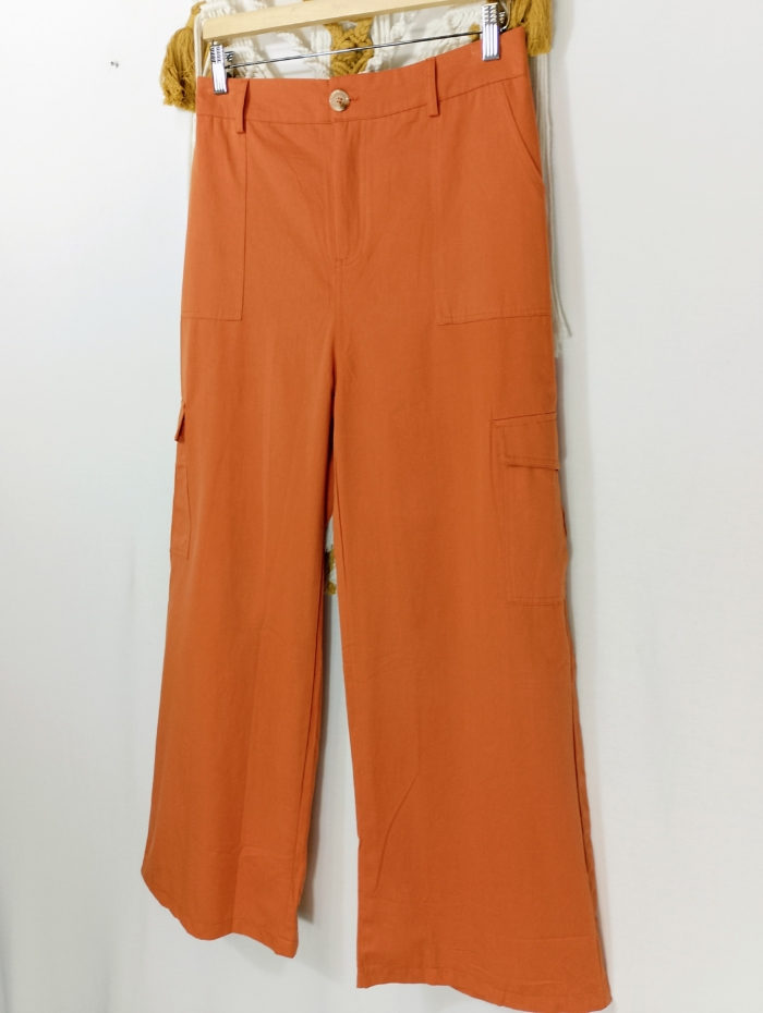 pantalón de algodón bon bolsillos laterales