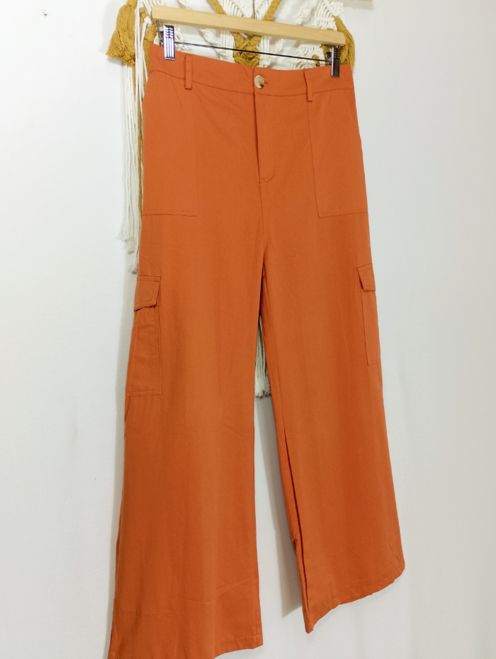 pantalón de algodón bon bolsillos laterales