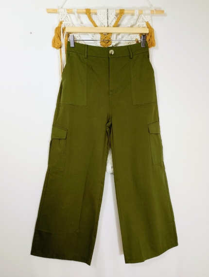 pantalón de algodón bon bolsillos laterales