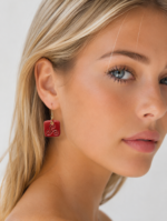 pendientes cerámica trisquel rosa boho artesanales esmaltados La Gata Voladora Alpujarra Almería