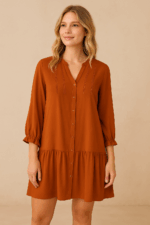 Vestido Camisero Boho Teja Amelie -La gata Voladora