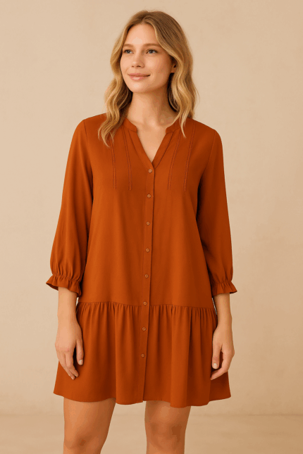 Vestido Camisero Boho Teja Amelie -La gata Voladora