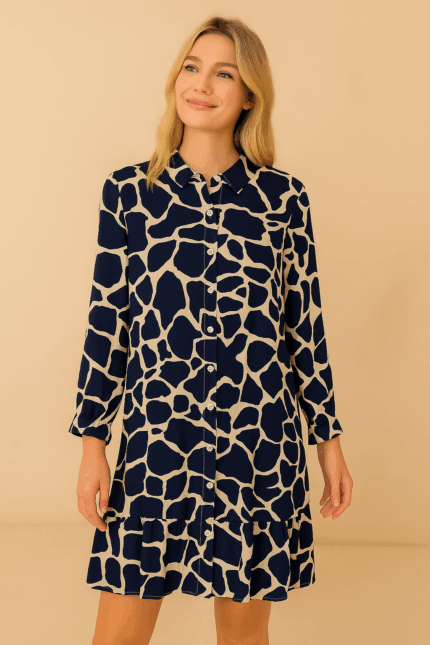 Vestido camisero Safari animal print Boho - La Gata Voladora