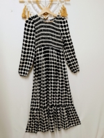 Vestido Manga Larga Luna con lunares negros, verdes o malva boho – tallas M/L y XL/XXL – La Gata Voladora