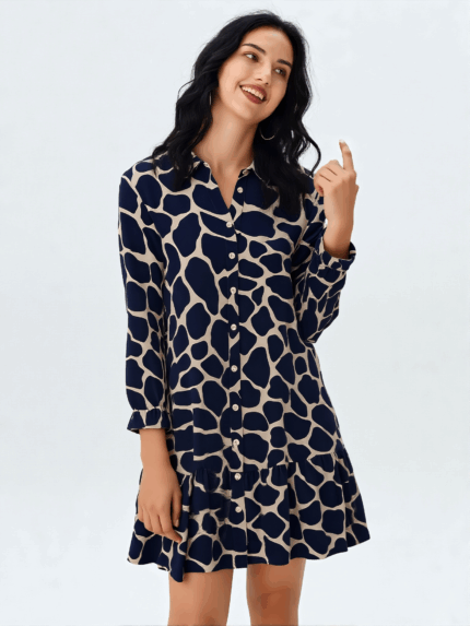 Vestido camisero Safari animal print Boho - La Gata Voladora
