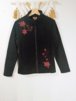 Forro Polar Flora esmeralda bordado flores Coline - La Gata Voladora Laujar de Andarax Alpujarra Almeria