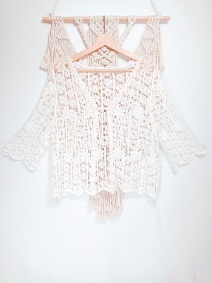 chaqueta ganchillo algodon mujer boho chic ibicenca La Gata Voladora Alpujarra Almería