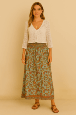 falda turquesa shakti modelo boho La Gata Voladora Laujar de Andarax Alpujarra Almeria