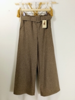 Pantalón palazzo espiga boho Marrón Claro con cinturón – pantalón de invierno estilo natural y bohemio - La Gata Voladora