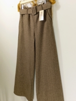 Pantalón palazzo espiga boho Marrón Claro con cinturón – pantalón de invierno estilo natural y bohemio - La Gata Voladora