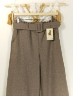 Pantalón palazzo espiga boho Marrón Claro con cinturón – pantalón de invierno estilo natural y bohemio - La Gata Voladora