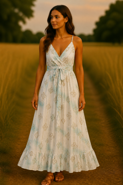 Vestido largo boho chic algodon La Gata Voladora Alpujarra Almeria