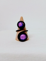 anillo espiral Almau lila hierro forjado vidrio fundido boho La Gata Voladora Alpujarra Almeria