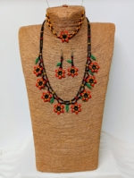 conjunto collar pendientes pulsera colombia boho floral artesanal La Gata Voladora Alpujarra Almería