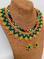 conjunto collar pendientes alma artesanía indígena Colombia - La Gata Voladora - Laujar de Andarax