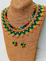 conjunto collar pendientes alma artesanía indígena Colombia - La Gata Voladora - Laujar de Andarax