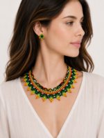 conjunto collar pendientes alma artesanía indígena Colombia - La Gata Voladora - Laujar de Andarax