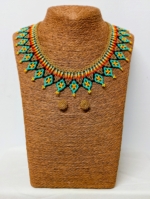 Conjunto collar y pendientes brillo indígena boho artesanal Colombia estilo étnico , La Gata Voladora Alpujarra Almería