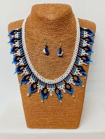 conjunto collar pendientes colombia boho azul artesanal La Gata Voladora Alpujarra Laujar de Andarax Almería