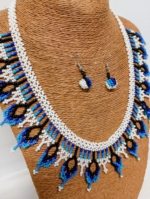 conjunto collar pendientes colombia boho azul artesanal La Gata Voladora Alpujarra Laujar de Andarax Almería