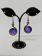 pendientes artesanales hierro forjado y vidrio fundido artesanales estilo boho La Gata Voladora Alpujarra Almería