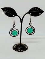 pendientes artesanales hierro forjado y vidrio fundido artesanales estilo boho La Gata Voladora Alpujarra Almería