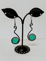 pendientes artesanales hierro forjado y vidrio fundido artesanales estilo boho La Gata Voladora Alpujarra Almería