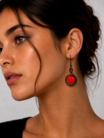 pendientes artesanales hierro forjado y vidrio fundido lila estilo boho La Gata Voladora Alpujarra Almería