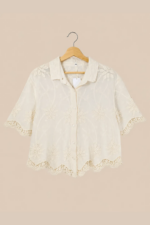 blusa algodón beige estilo boho bordada mujer La Gata Voladora Alpujarra Almeria