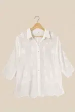 Blusa Bordada Olimpia estilo boho chic mujer algodon blanco La Gata Voladora Laujar de Andarax