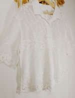 Blusa Bordada Olimpia estilo boho chic mujer algodon blanco La Gata Voladora Laujar de Andarax
