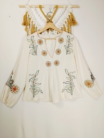 Blusa Bordada Salvia estilo boho mujer algodon La Gata Voladora Laujar de Andarax