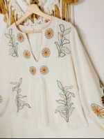 Blusa Bordada Salvia blusa boho mujer algodon La Gata Voladora Laujar de Andarax