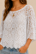 blusa crochet algodon blanca boho mujer La Gata Voladora Alpujarra Almería