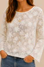 blusa encaje ibicenca mujer blanca La Gata Voladora Alpujarra Almeria