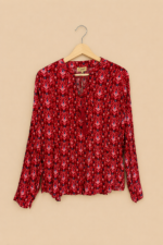 Blusa Sira Coline boho chic algodon color frambuesa La Gata Voladora Alpujarra Almeria