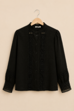 Blusa negra Nerea estilo bohemio La Gata Voladora Alpujarra Almeria