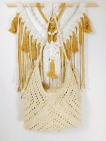bolso crochet Denia estilo bohemio beige tejido algodón natural La Gata Voladora Alpujarra Almeria