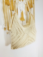 bolso crochet Denia estilo bohemio beige tejido algodón natural La Gata Voladora Alpujarra Almeria