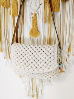 bolso crochet Ibiza estilo bohemio blanco algodón La Gata Voladora Alpujarra Almeria