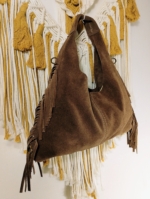 bolso piel serraje boho chic camel La Gata Voladora Alpujarra Almería
