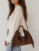 bolso piel boho flecos - La Gata Voladora Laujar de Andarax