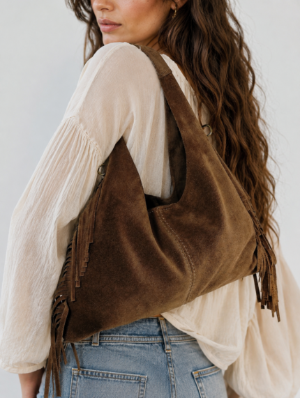 bolso piel boho flecos - La Gata Voladora Laujar de Andarax