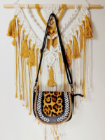 bolso piel lea boho vintage leopardo La Gata Voladora Alpujarra Almería