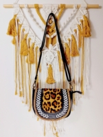 bolso piel lea boho vintage leopardo La Gata Voladora Alpujarra Almería