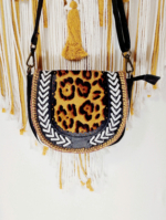 bolso piel lea boho vintage leopardo La Gata Voladora Alpujarra Almería