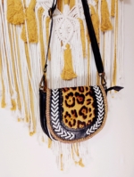 bolso piel lea boho vintage leopardo La Gata Voladora Alpujarra Almería