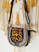bolso piel lea boho vintage leopardo La Gata Voladora Alpujarra Almería