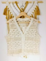 chaleco crochet boho beige La Gata Voladora Alpujarra Almería
