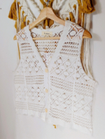 chaleco crochet boho blanco La Gata Voladora Alpujarra Almería